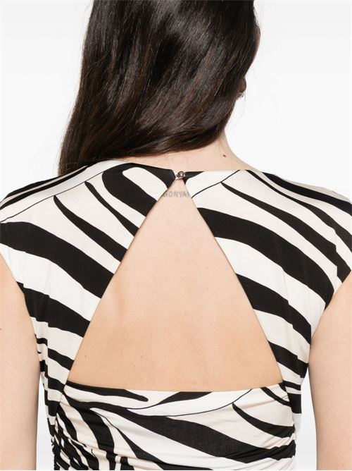 Abito donna Marella Sport lungo smanicato zebra in popeline MARELLA Sport | RUGIADA014